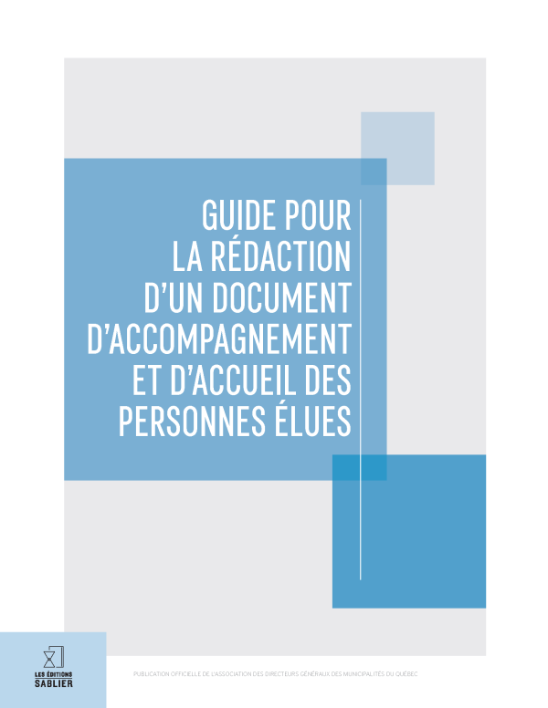 Guide pour la rédaction d'un document d'accompagnement et d'accueil des personnes élues